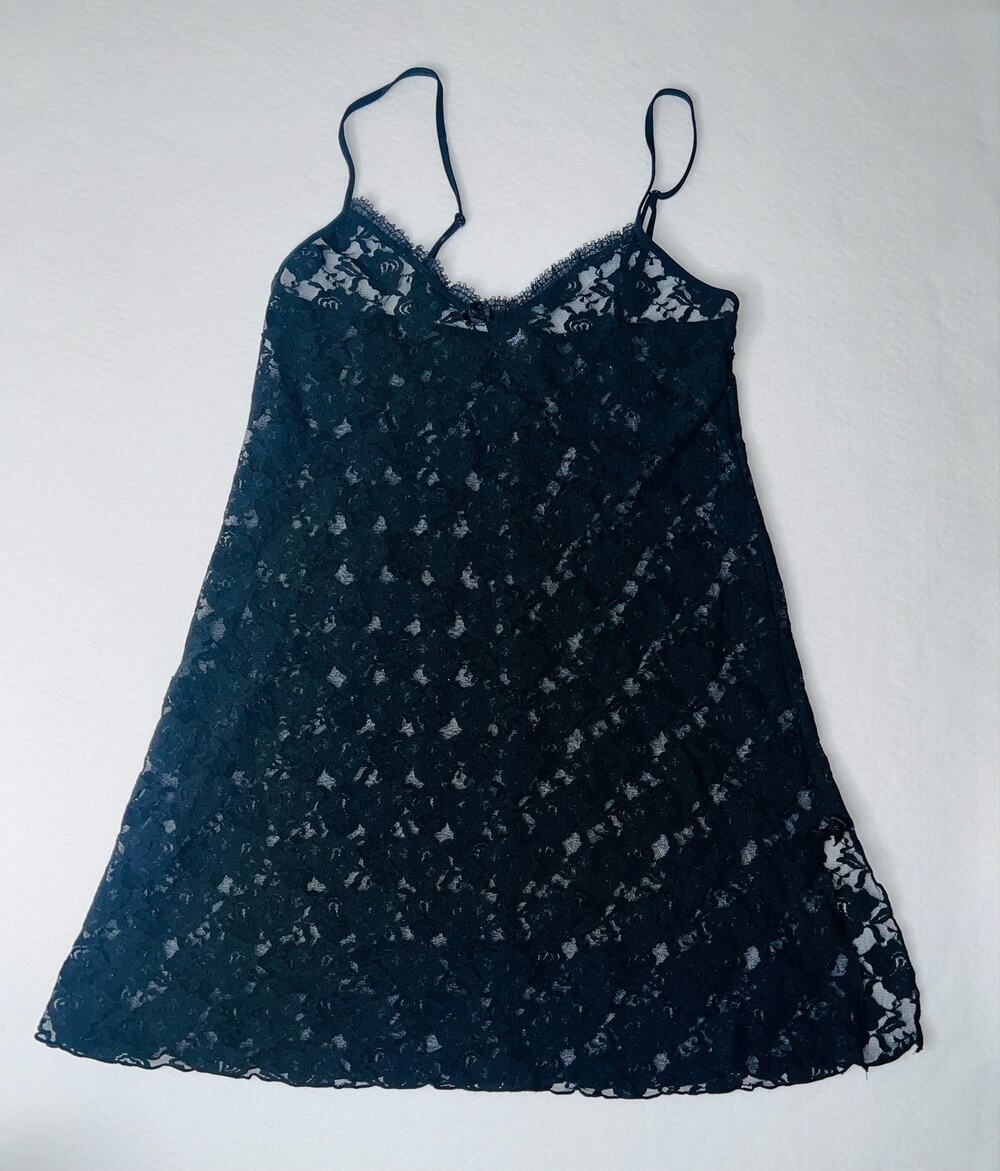 Smart Sexy Black Lacy Slip Size Large